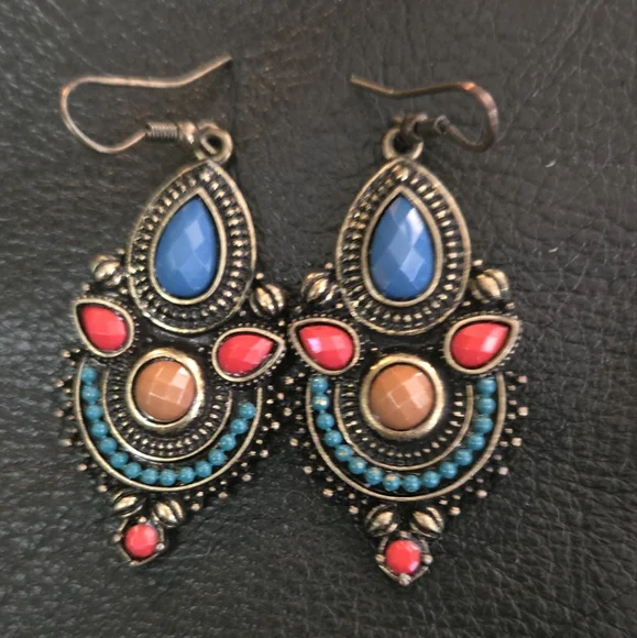 Avon Elegant Multicolor Dangle Earrings - Picture 4 of 4